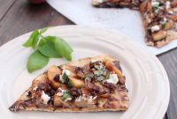 Grilled Peach and Chevre Flatbread with Balsamic Glaze