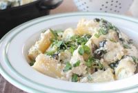 Four Cheese Stuffed Rigatoni Bake with Spinach Alfredo