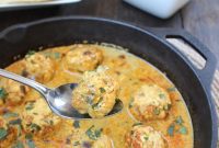 Tender Chicken Curry Meatballs in Rich Coconut Vindaloo