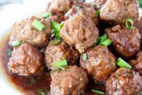 Sticky Korean BBQ Slow Cooker Meatballs