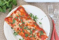 Zingy Sriracha Cream Ground Beef Enchiladas