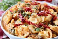 Effortless Veggie Pesto Tortellini Skillet