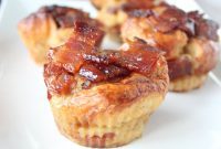 Maple Candied Bacon Bread Pudding Bites