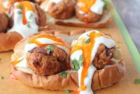 Zesty Buffalo Turkey Meatball Heroes