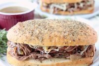 Melt in Your Mouth Slow Cooker Tri Tip French Dip