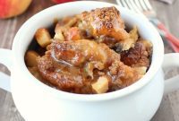 Spiced Apple Bread Pudding with Golden Caramel