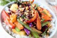 Thai Peanut Pineapple Veggie Bowl