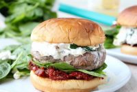 Creamy Spinach Artichoke Turkey Burgers