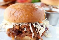 Sweet & Smoky Peach Pulled Pork Sandwiches