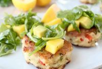 Tropical Coconut Crab Cakes with Vibrant Mango Arugula Salad