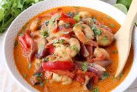 Fiery Thai Red Curry Prawns