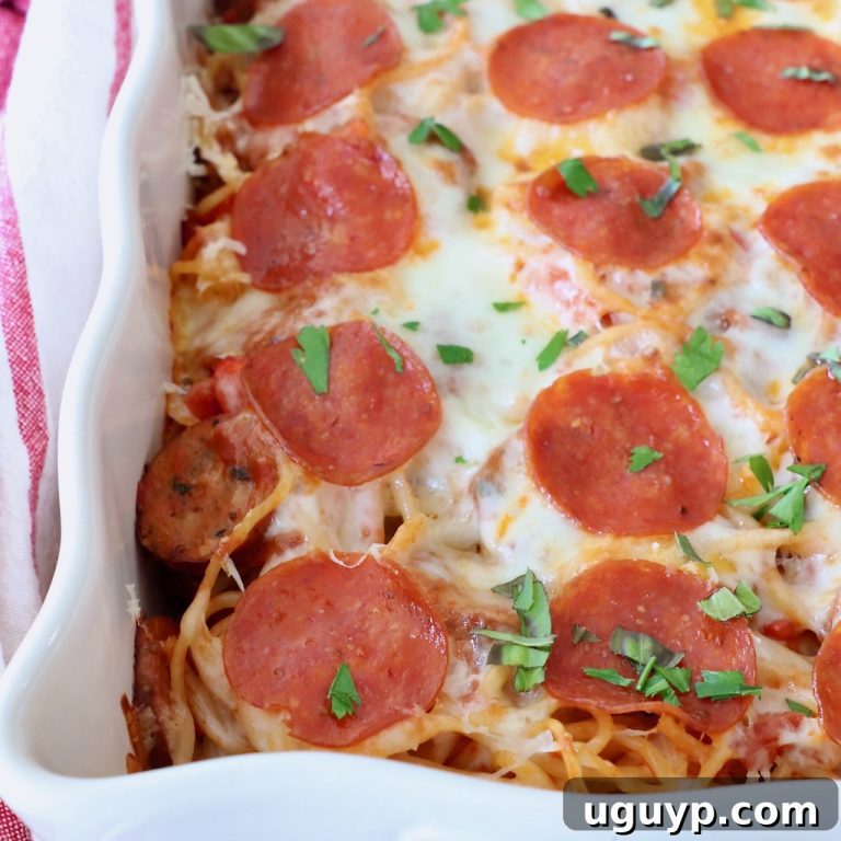 Cheesy Pizza Spaghetti Bake 68 featured 25858