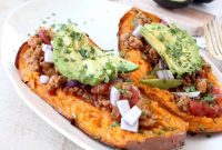 Sweet Potato Boats with Smoky Chipotle Chili