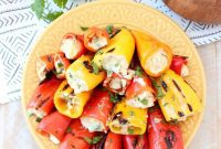 Creamy Artichoke Stuffed Grilled Peppers