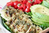 Vibrant Pesto Chicken & Avocado Salad