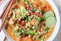 Creamy Vegetarian Massaman Noodle Bowl