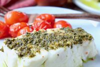 Tender Baked Chilean Sea Bass with Vibrant Pesto