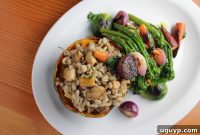 Savory Vegetarian Barley Stuffed Squash