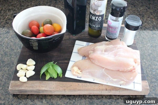 Ingredients for Skillet Roasted Balsamic Garlic Chicken