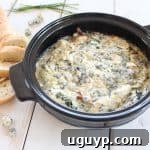 Warm Blue Cheese Bacon Spinach Dip