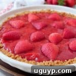 Fresh strawberry pie in pie plate