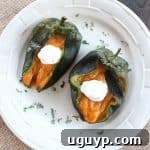 Butternut Squash Stuffed Poblano Peppers