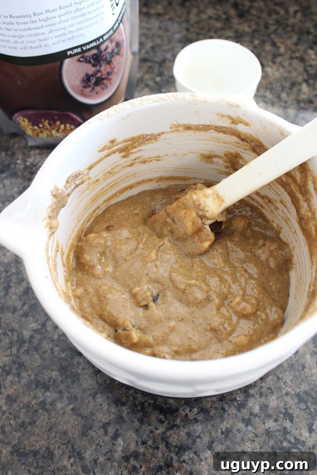 Adding chopped dates to the protein pancake batter