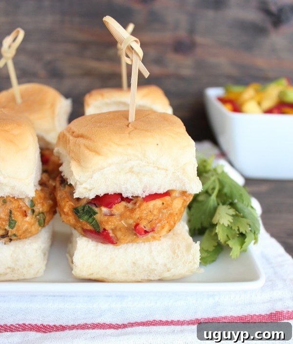 Close-up of Asian Chicken Sliders