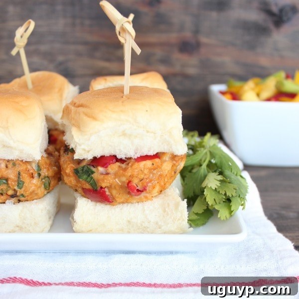 Asian Chicken Sliders with Fresh Ingredients
