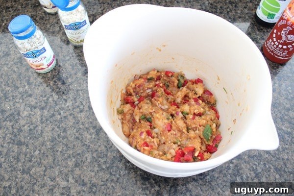 Forming Asian Chicken Slider patties