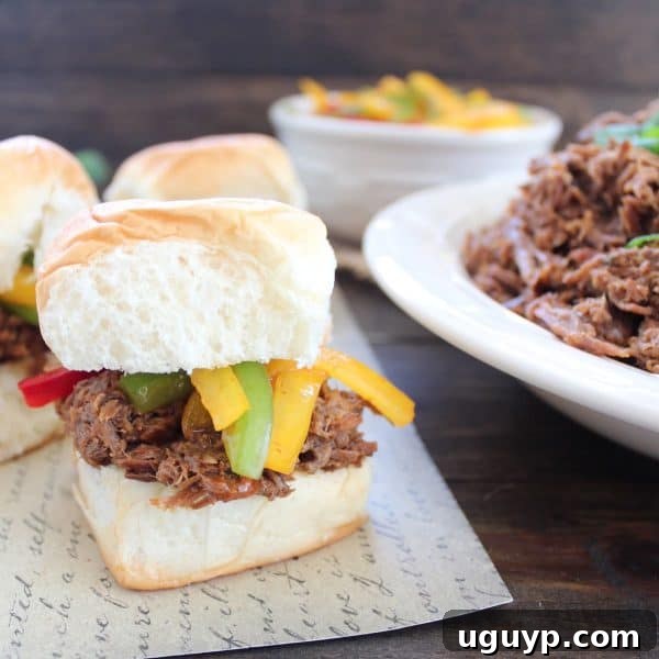 Crock Pot Thai Beef Sliders - Top Shot