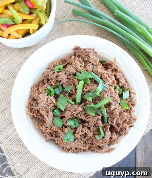 Slow Cooked Shredded Thai Beef - Serving Suggestion