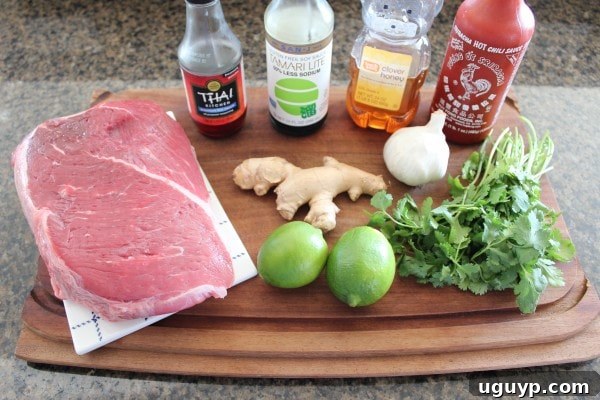Crock Pot Thai Beef Ingredients Layed Out