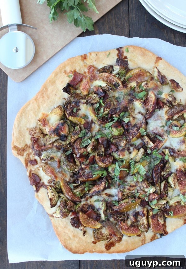 Gourmet Honey Fig Bacon Brussel Sprouts Pizza