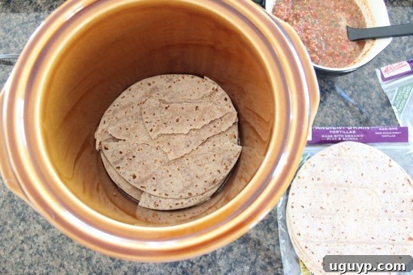 Tortilla Layer in Crock Pot