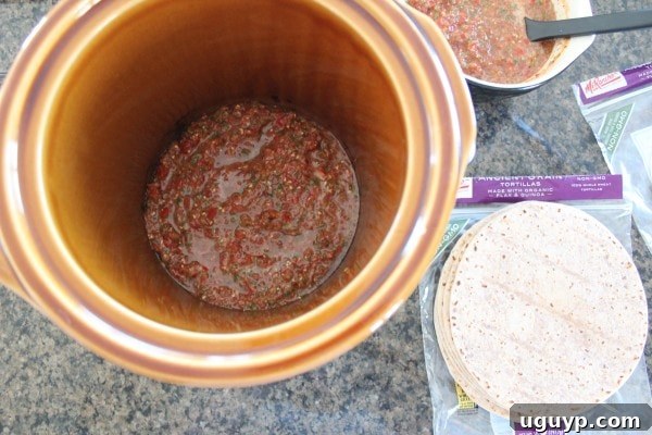 Salsa Layer in Crock Pot