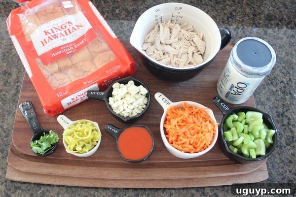 Fresh Ingredients for Buffalo Chicken Salad Sliders