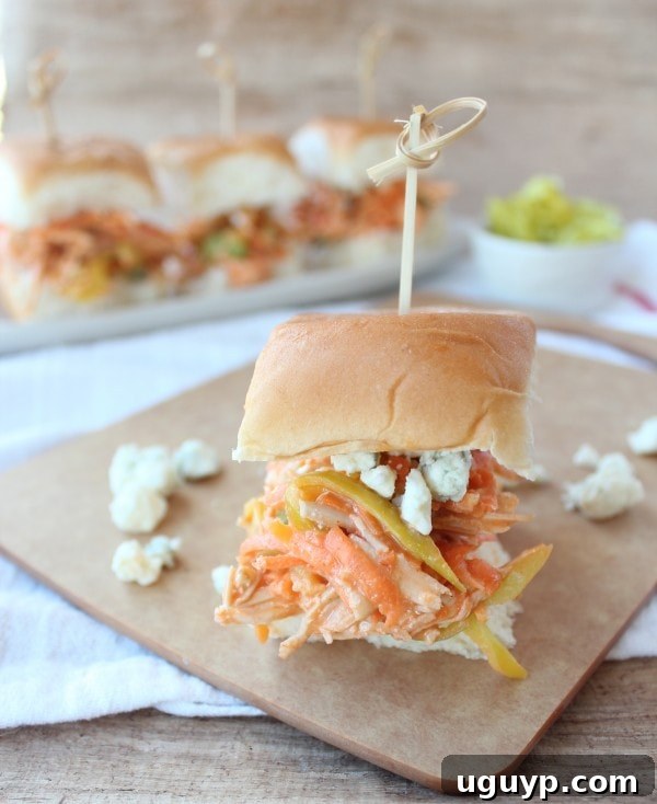 Final plated Buffalo Chicken Salad Sliders