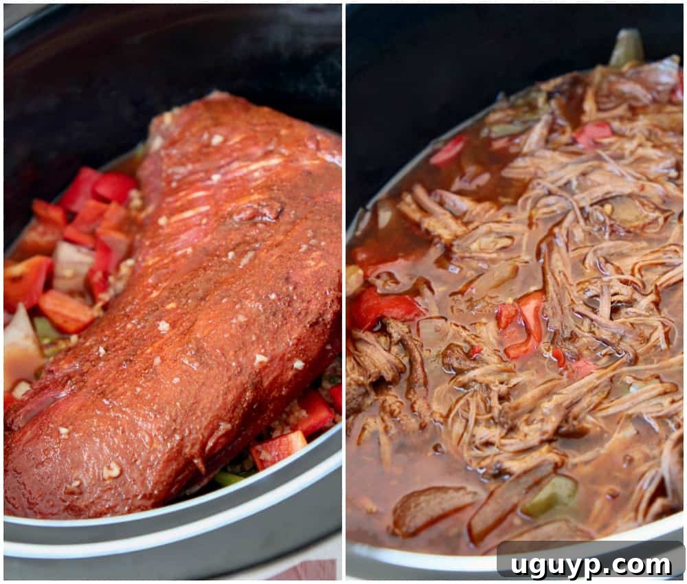 Mexican shredded beef in the slow cooker