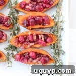 Roasted Cranberry Pancetta Sweet Potato Skins