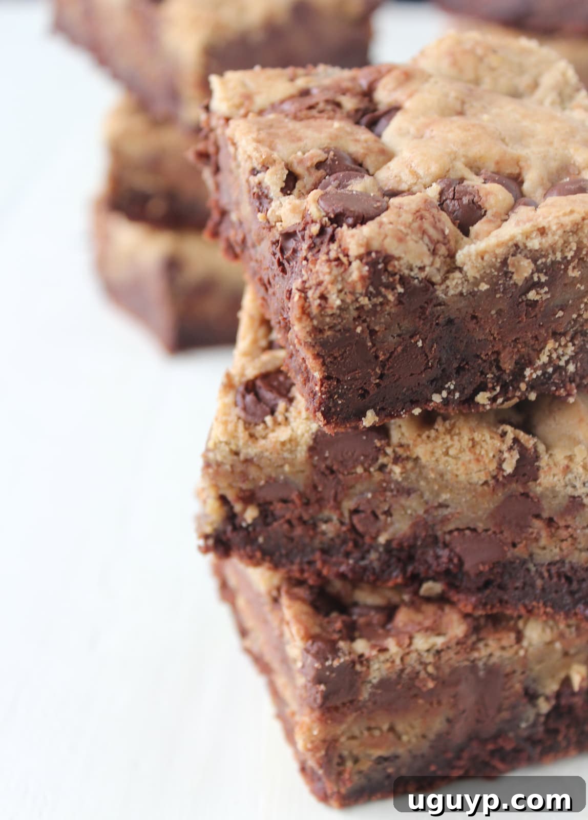 Baked Gluten Free Nutella Brookies Sliced and Ready to Serve