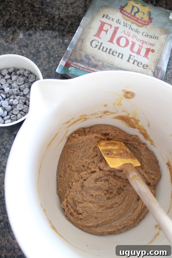Preparing Gluten Free Nutella Chocolate Chip Cookie Dough
