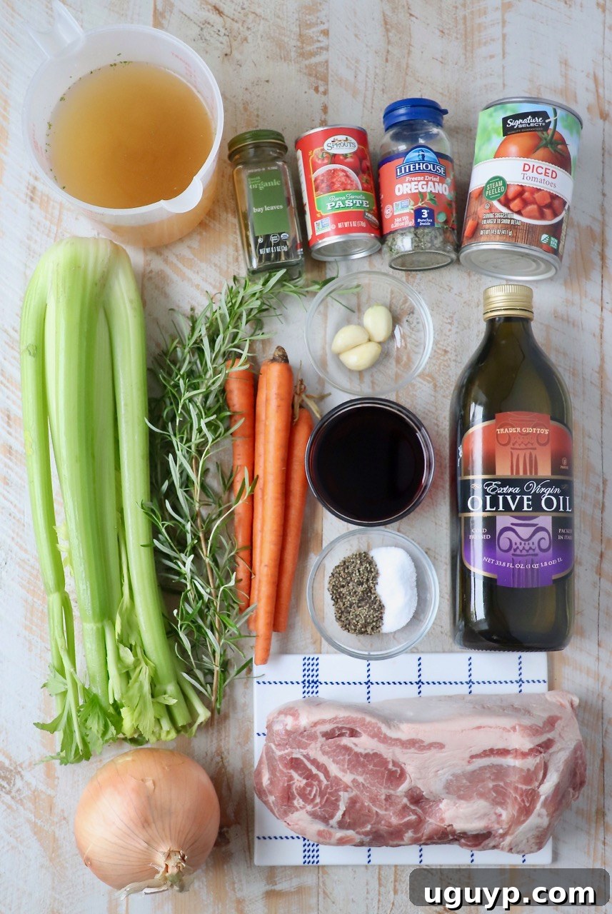 ingredients for pork ragu
