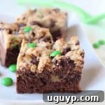 Irish Cream Guinness Brookies are made up of a layer of Guinness Brownies, topped with a layer of Irish Cream Chocolate Chip Cookie Dough, perfect for St Patricks Day!