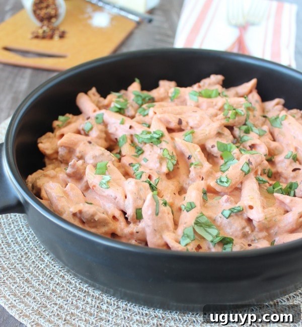 Delicious Italian Sausage Penne with Four Cheese Tomato Sauce