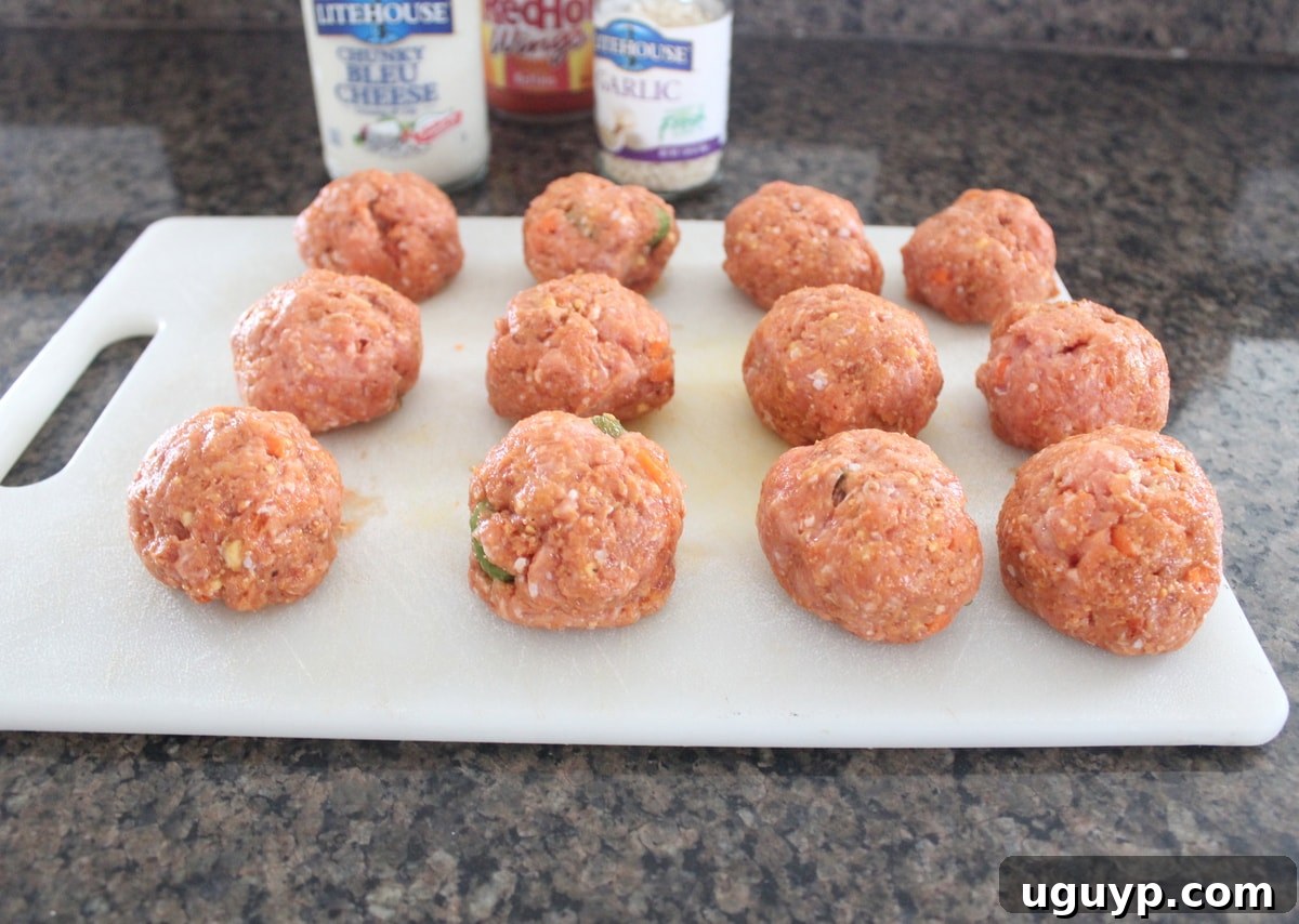 meatballs on a white cutting board