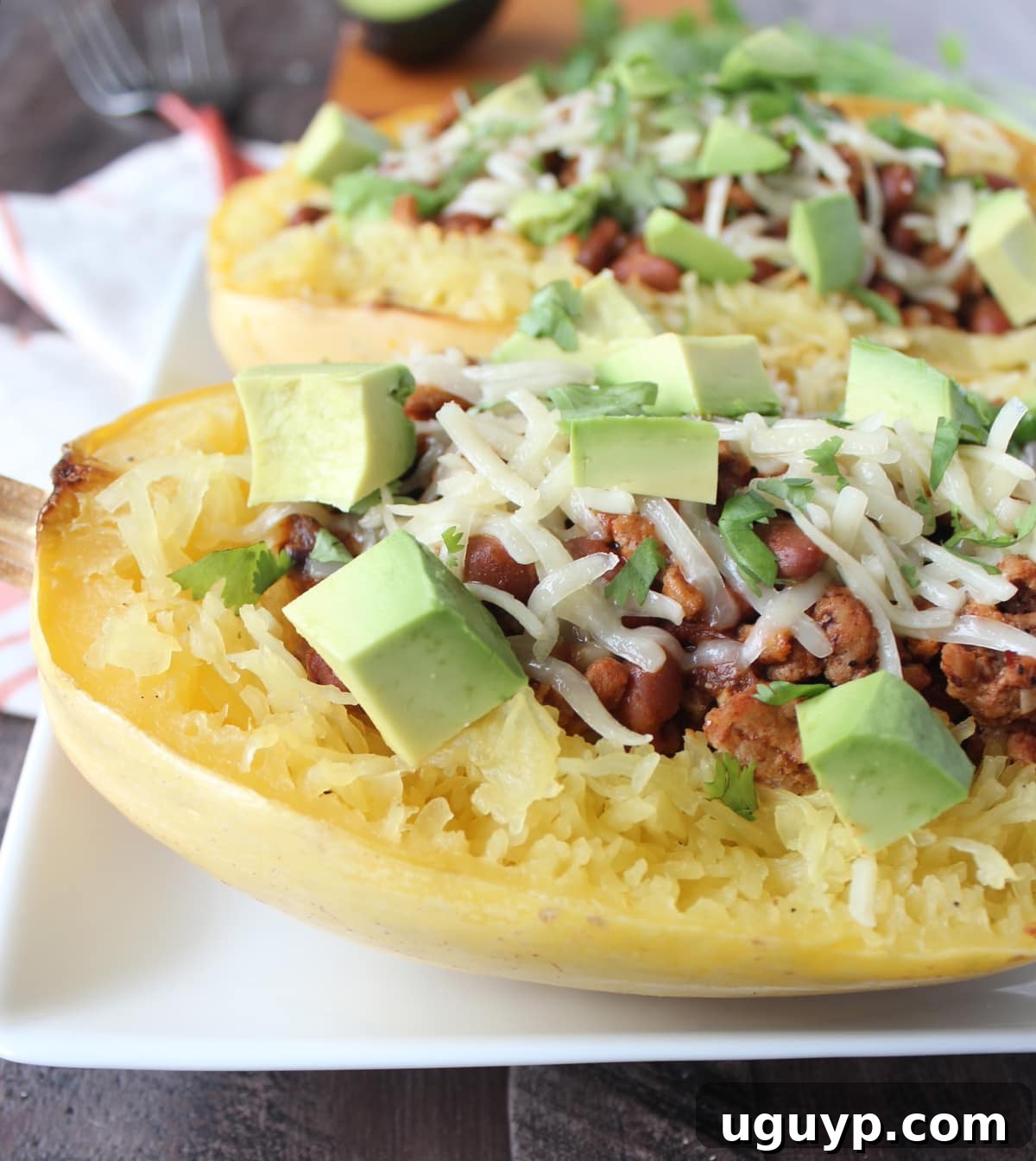 Turkey Chili Stuffed Spaghetti Squash Recipe