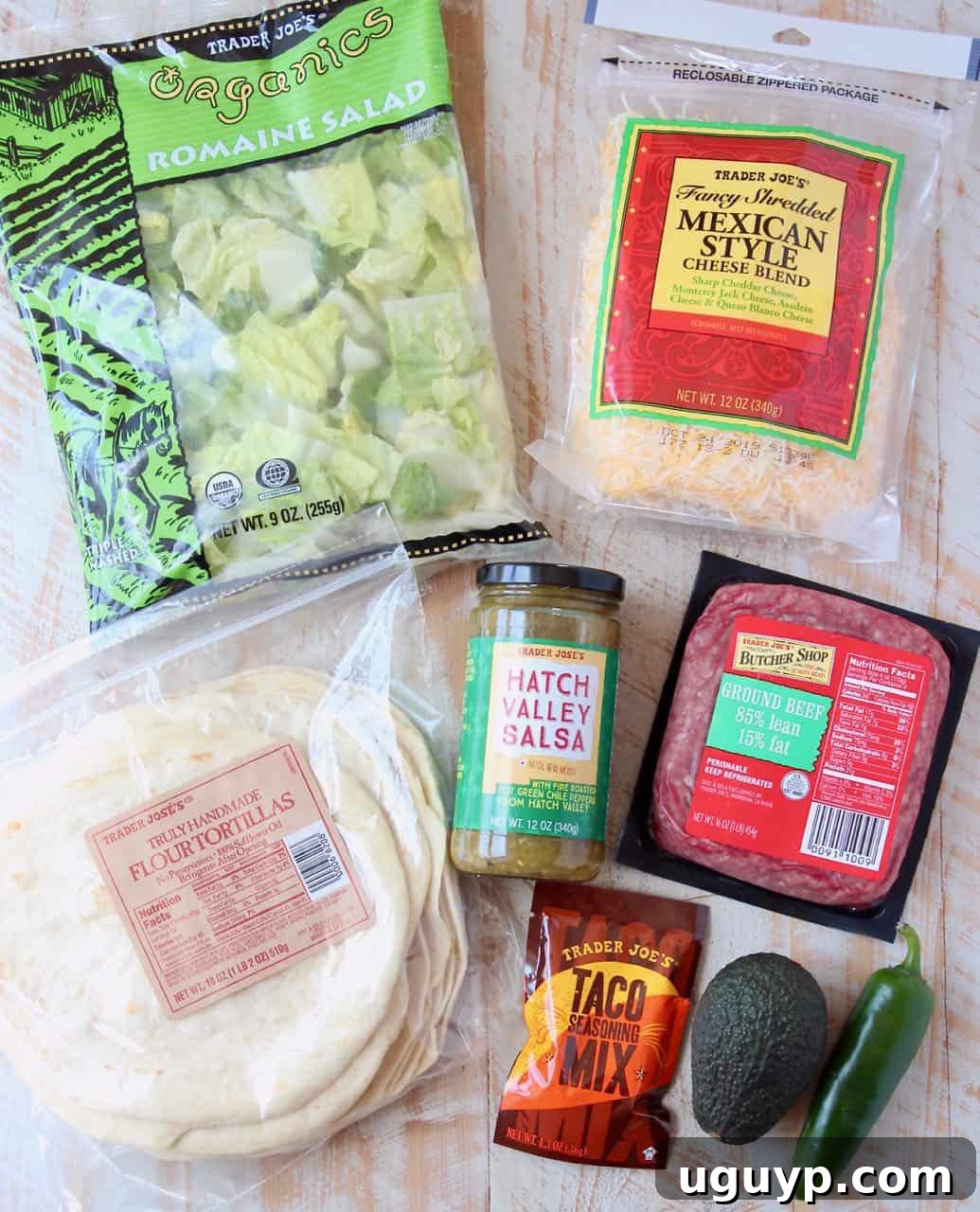 Ingredients for Trader Joe's Tacos