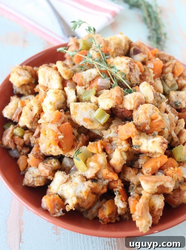 Preparing ingredients for Slow Cooker Sweet Potato Stuffing