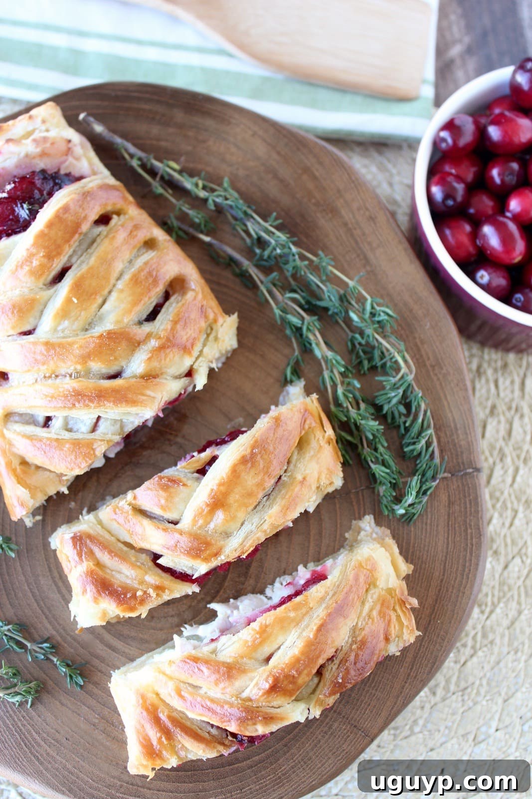 Slice of homemade Oven Roasted Turkey with Cranberry Jalapeno Relish